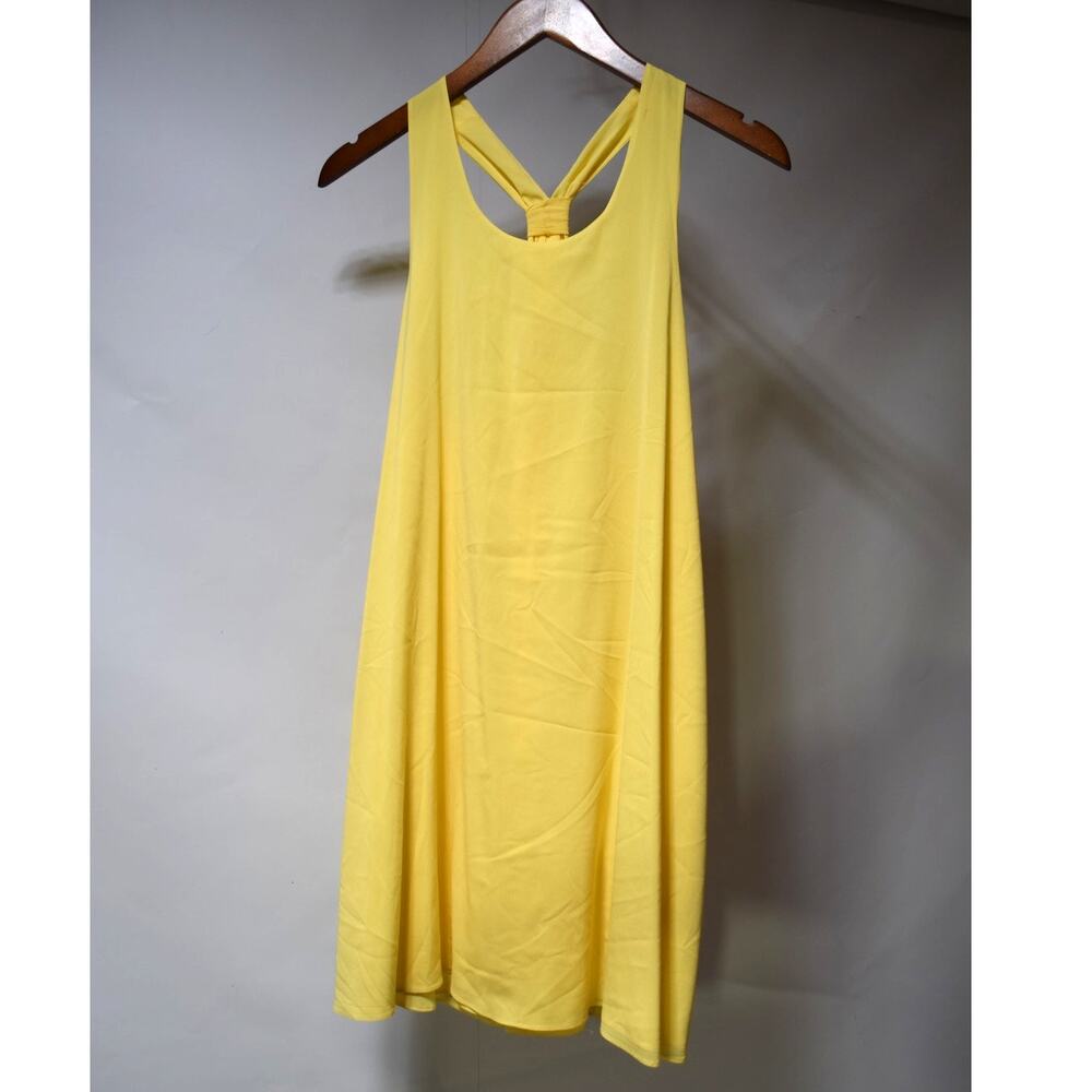 Alice + Olivia Yellow Racerback Trapeze Swing Dress